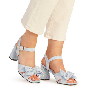 Kathryn Wilson Monroe Heel Lilac/Blue Gingham