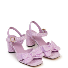 Kathryn Wilson Monroe Heel Lilac Metallic Pleats