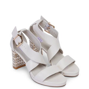Kathryn Wilson Cleopatra Heel White Calf