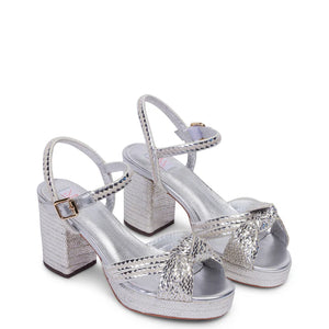 Kathryn Wilson Celeste Heel Silver Calf