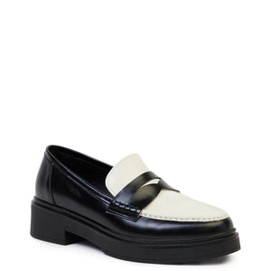 Kathryn Wilson Thornton Loafer Black/White Hi Shine
