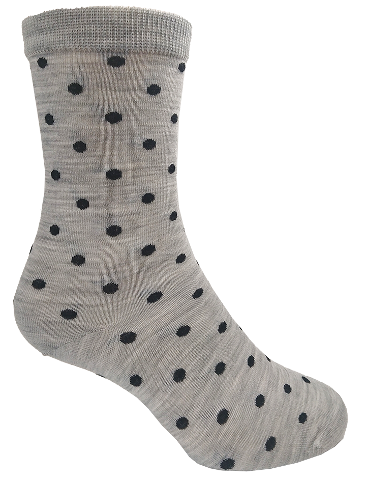 Designer Textiles Merino Crew Spot Light Grey/Melange/Black
