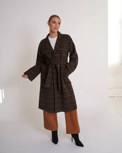Birds Of A Feather Celine Wool Coat Olive Check