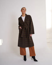 Birds Of A Feather Celine Wool Coat Olive Check