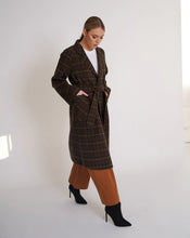 Birds Of A Feather Celine Wool Coat Olive Check