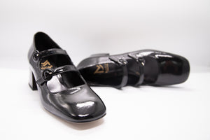 Marian 7804 Two Strap  Black Patent