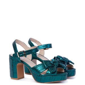 Kathryn Wilson MW Zsa Zsa Emerald Metallic Pleats