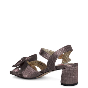 Kathryn Wilson Mae Heel Pewter Metallic Pleats
