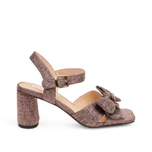 Kathryn Wilson Monroe Heel Pewter Metallic Pleats