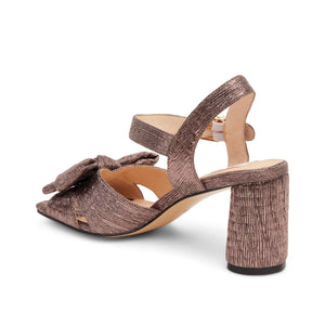Kathryn Wilson Monroe Heel Pewter Metallic Pleats