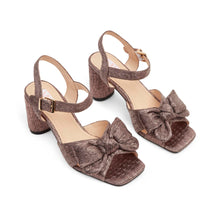 Kathryn Wilson Monroe Heel Pewter Metallic Pleats