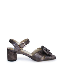 Kathryn Wilson Mae Heel Pewter Metallic Pleats