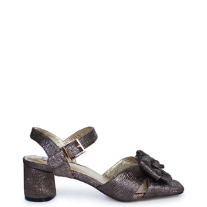 Kathryn Wilson Mae Heel Pewter Metallic Pleats